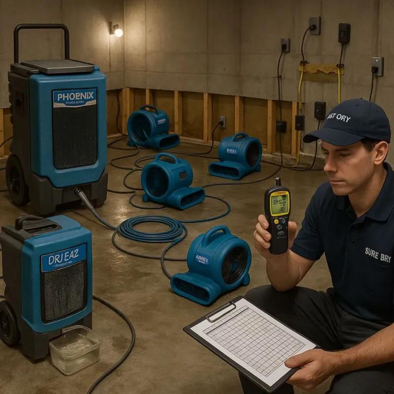 Structural Drying and Dehumidification process in Lexington, MA